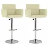 vidaXL Tabourets de bar lot de 2 crème similicuir
