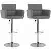 vidaXL Tabourets de bar lot de 2 gris similicuir
