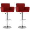 vidaXL Tabourets de bar lot de 2 rouge bordeaux similicuir