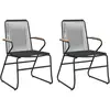 vidaXL Chaises de jardin 2 pcs noir 58x59x85,5 cm Rotin PVC
