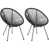 vidaXL Chaises de jardin en forme de lune 2 pcs Rotin Noir