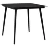 vidaXL Table à dîner de jardin Noir 80x80x74 cm Acier et verre