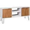 vidaXL Meuble TV New York blanc et naturel bois de pin massif