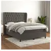 vidaXL Sommier à lattes de lit et matelas Gris foncé 140x190cm Velours