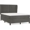 vidaXL Sommier à lattes de lit et matelas Gris foncé 140x190cm Velours