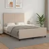 vidaXL Cadre de lit avec tête de lit Cappuccino 140x200 cm Similicuir