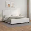 vidaXL Cadre de lit avec tête de lit Blanc 160x200 cm Similicuir