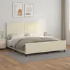 vidaXL Cadre de lit avec tête de lit Crème 160x200 cm Similicuir