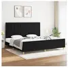 vidaXL Cadre de lit avec tête de lit Noir 200x200 cm Tissu