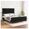 vidaXL Cadre de lit avec tête de lit Noir 140x200 cm Tissu