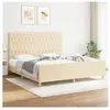vidaXL Cadre de lit avec tête de lit Crème 180 x 200 cm Tissu