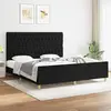 vidaXL Cadre de lit avec tête de lit Noir 180 x 200 cm Tissu
