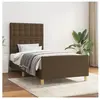 vidaXL Cadre de lit avec tête de lit marron foncé 90x200 cm Tissu