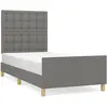 vidaXL Cadre de lit avec tête de lit Gris foncé 100x200 cm Tissu