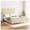 vidaXL Cadre de lit avec tête de lit Crème 140x200 cm Tissu