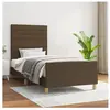 vidaXL Cadre de lit avec tête de lit Marron foncé 80x200 cm Tissu