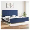 vidaXL Cadre de lit avec tête de lit Bleu 200 x 200 cm Tissu