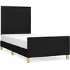 vidaXL Cadre de lit avec tête de lit Noir 120x200 cm Tissu