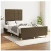vidaXL Cadre de lit avec tête de lit Marron foncé 120x200 cm Tissu