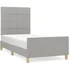 vidaXL Cadre de lit avec tête de lit Gris clair 80x200 cm Tissu