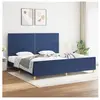 vidaXL Cadre de lit avec tête de lit Bleu 200 x 200 cm Tissu