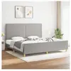 vidaXL Cadre de lit avec tête de lit Gris clair 200x200 cm Tissu