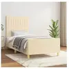 vidaXL Cadre de lit avec tête de lit Crème 90x200 cm Tissu