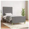 vidaXL Cadre de lit avec tête de lit Gris foncé 90x190 cm Tissu