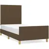 vidaXL Cadre de lit avec tête de lit marron foncé 90x190 cm Tissu