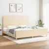 vidaXL Cadre de lit avec tête de lit Crème 200 x 200 cm Tissu