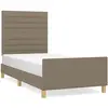 vidaXL Cadre de lit avec tête de lit Taupe 90x200 cm Tissu