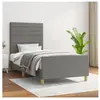 vidaXL Cadre de lit avec tête de lit Gris foncé 100x200 cm Tissu