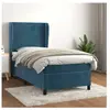 vidaXL Sommier à lattes de lit avec matelas Bleu foncé 100x200 cm