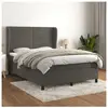 vidaXL Sommier à lattes de lit et matelas Gris foncé 140x190cm Velours