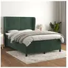 vidaXL Sommier à lattes de lit et matelas Vert foncé 140x190cm Velours