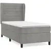 vidaXL Sommier à lattes de lit et matelas Gris clair 90x190 cm Velours