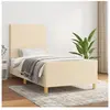 vidaXL Cadre de lit avec tête de lit Crème 100x200 cm Tissu