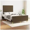 vidaXL Cadre de lit avec tête de lit Marron foncé 120x200 cm Tissu