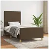 vidaXL Cadre de lit avec tête de lit Marron foncé 90x200 cm Tissu