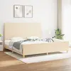 vidaXL Cadre de lit avec tête de lit Crème 200 x 200 cm Tissu