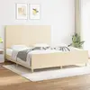 vidaXL Cadre de lit avec tête de lit Crème 180 x 200 cm Tissu