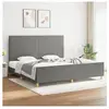 vidaXL Cadre de lit avec tête de lit Gris foncé 200x200 cm Tissu