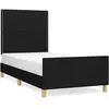 vidaXL Cadre de lit avec tête de lit Noir 140x190 cm Tissu