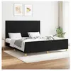 vidaXL Cadre de lit avec tête de lit Noir 160x200 cm Tissu