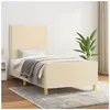 vidaXL Cadre de lit avec tête de lit Crème 90x200 cm Tissu