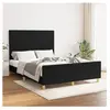 vidaXL Cadre de lit avec tête de lit Noir 140x200 cm Tissu