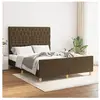 vidaXL Cadre de lit avec tête de lit marron foncé 140x190 cm Tissu