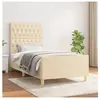 vidaXL Cadre de lit avec tête de lit Crème 100x200 cm Tissu