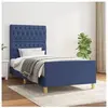 vidaXL Cadre de lit avec tête de lit Bleu 100 x 200 cm Tissu