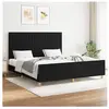 vidaXL Cadre de lit avec tête de lit Noir 160x200 cm Tissu